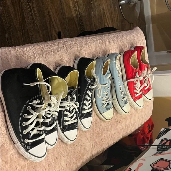 Converse Women's Sneakers in Black, Blue, and Red - Picture 2 of 5